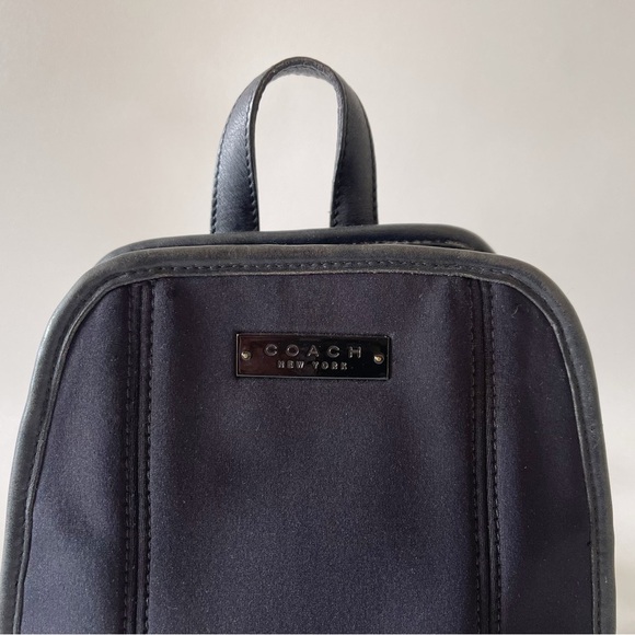 Coach Bag Backpack 6215 Neo Leather 90’s Retro Casual Chic Preppy Black Small - Picture 3 of 14